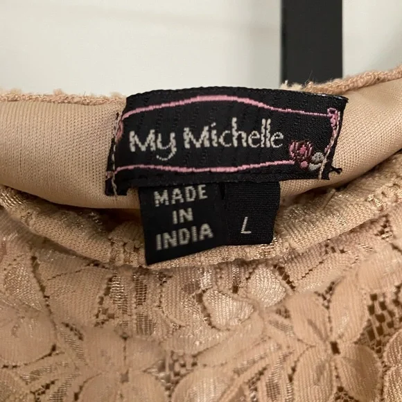 Vintage My Michelle Maxi Skirt boho cottage coreFloral Lace Patchwork Women's L - Picture 4 of 12